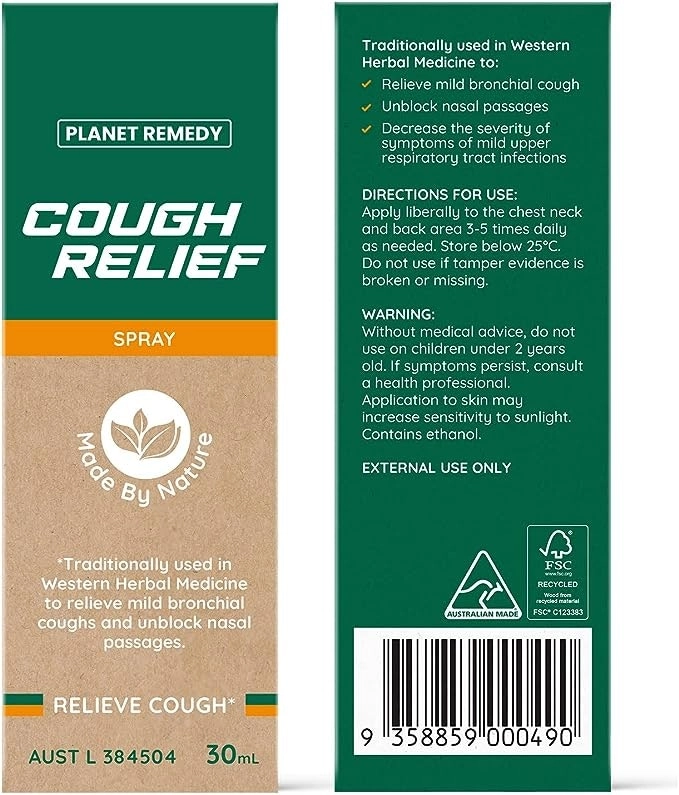 Planet Remedy Cough Relief Spray 30mL