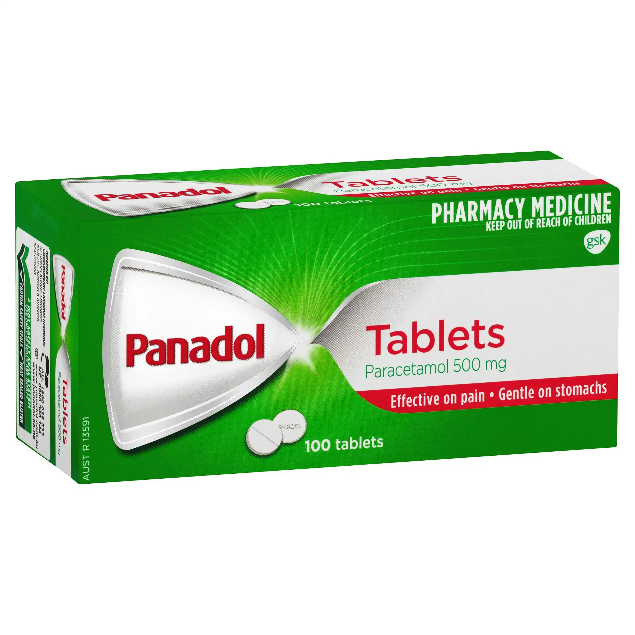 Panadol Paracetamol Pain Relief Tablets 500mg 100