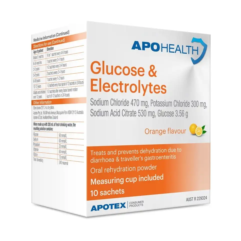 Apohealth Glucose & Electrolytes Orange Flavour 10 Sachets