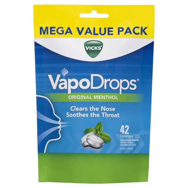 Vicks VapoDrops Original Menthol 42 Lozenges