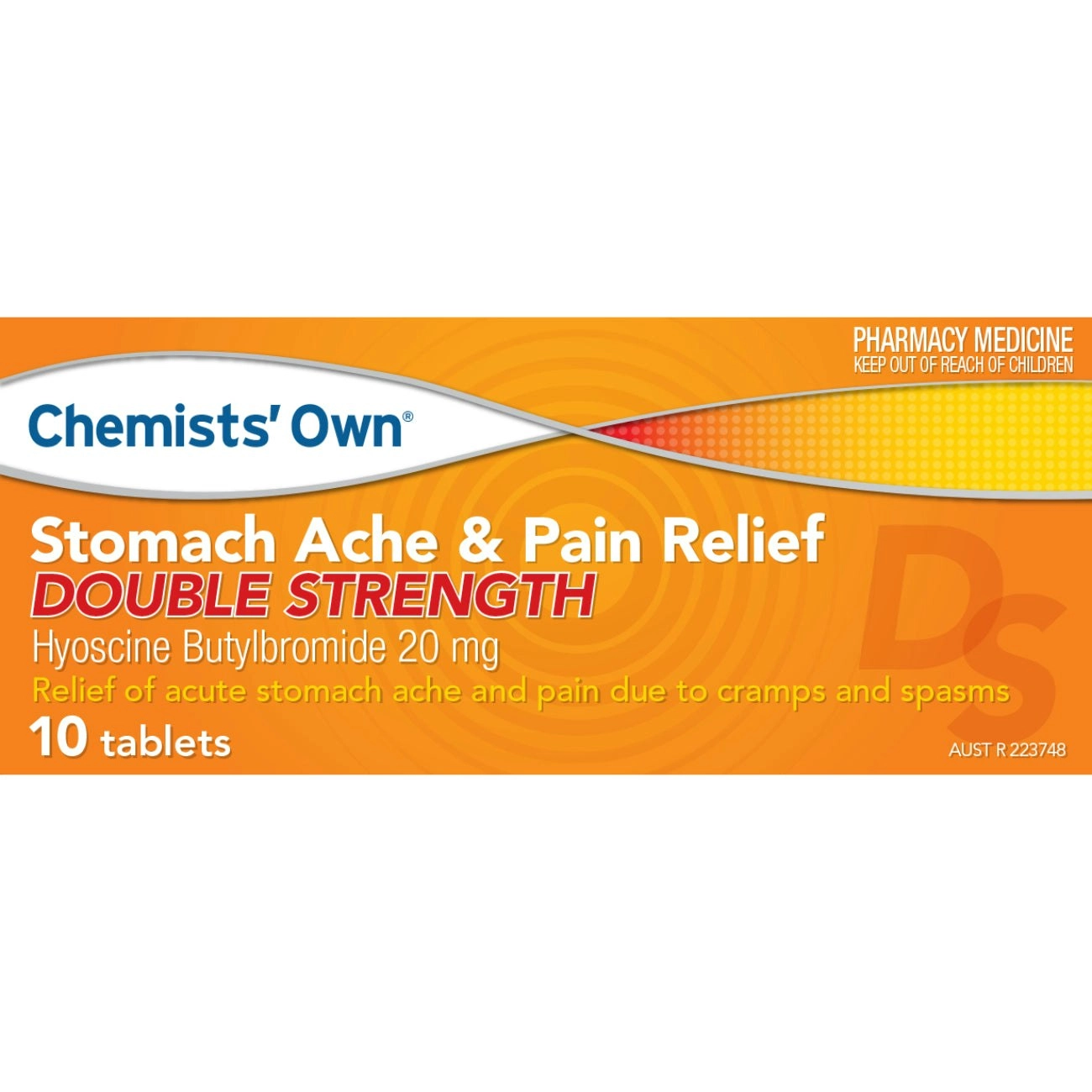 Chemists' Own Stomach Ache & Pain Relief 20mg Double Strength 10 Tablets (Generic of Buscopan Forte)