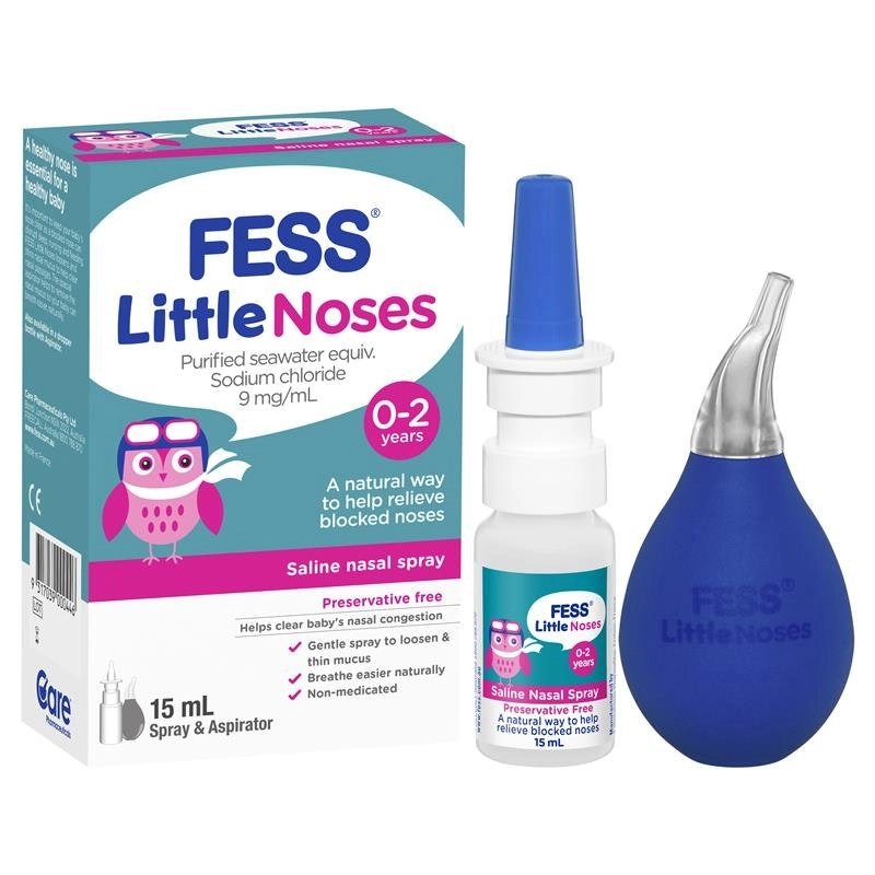 FESS Little Noses Saline Nose Spray + Aspirator 15ml