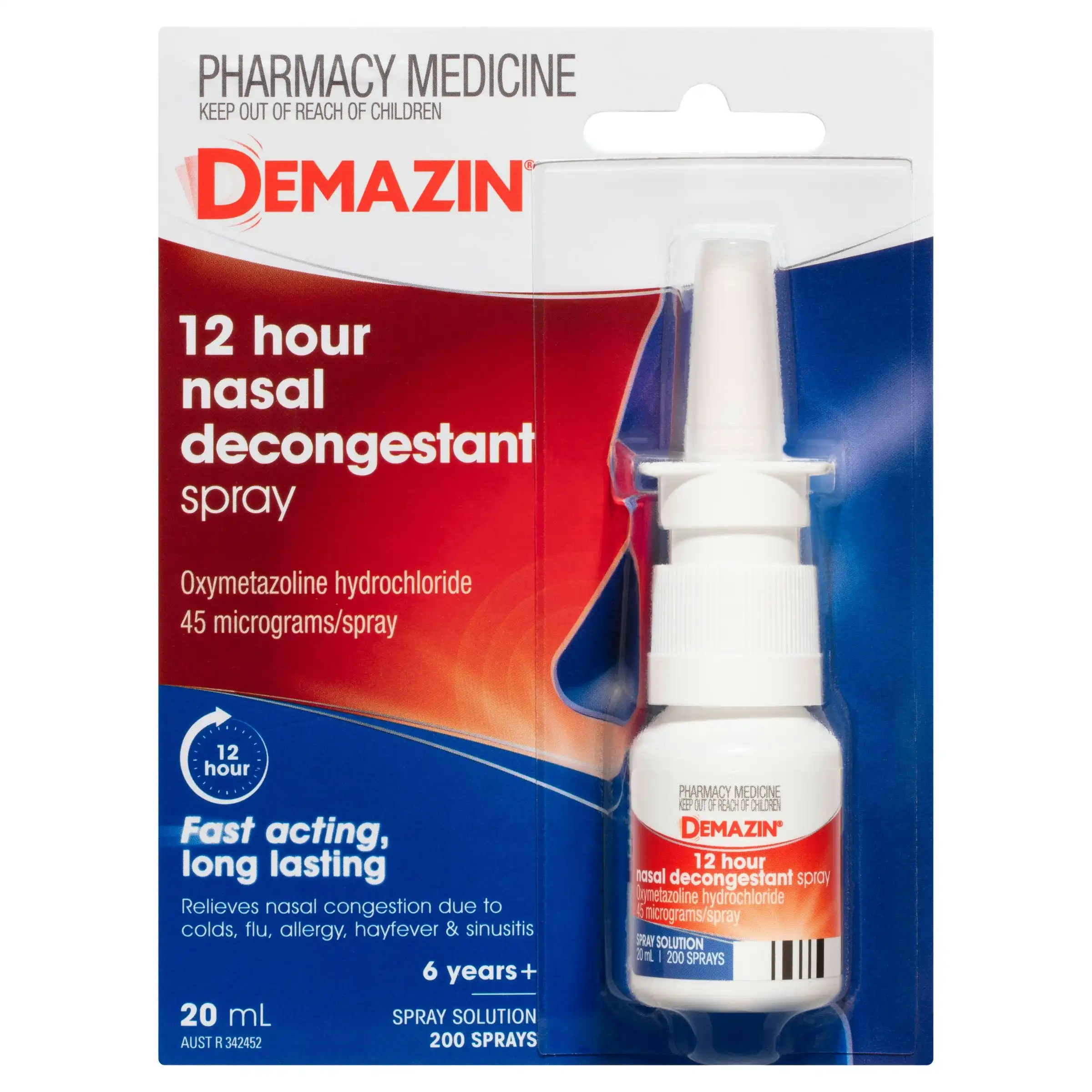 Demazin 12 Hour Relief Nasal Decongestant Spray 20ml