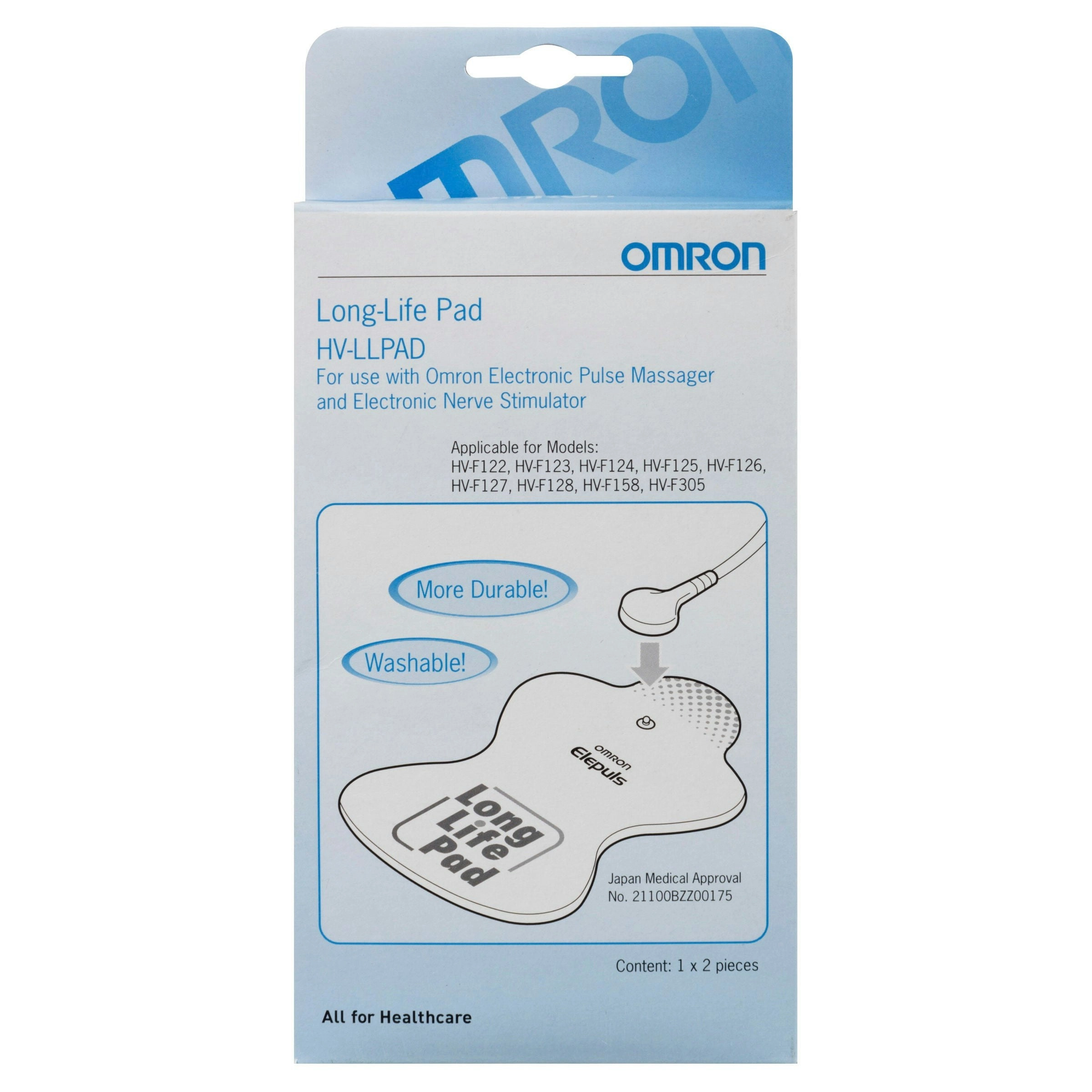 Omron Tens Replacement Electrode Long Life Pads 1 pair (2pcs)