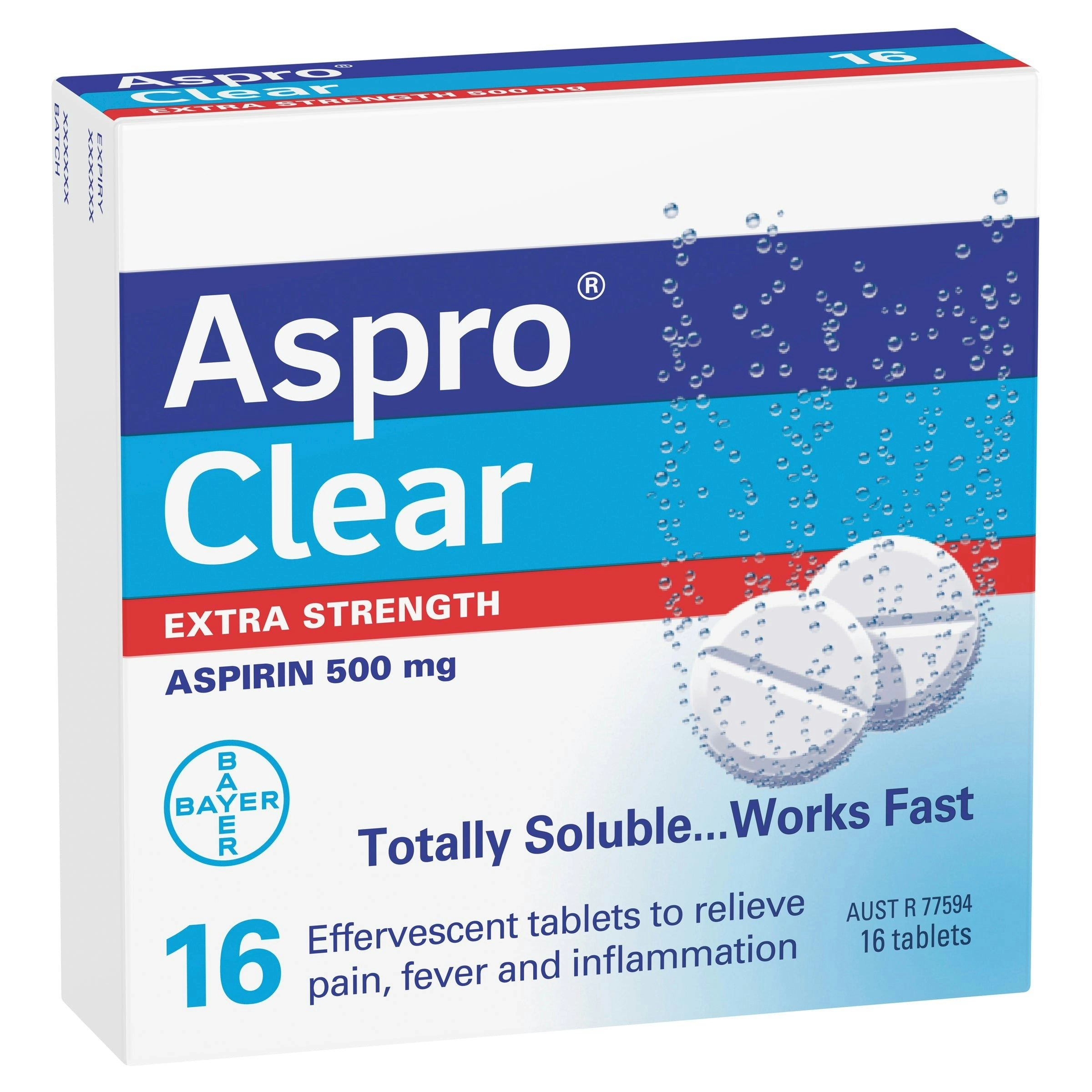 Aspro Clear Extra Strength Pain Relief 16 Soluble Tablets