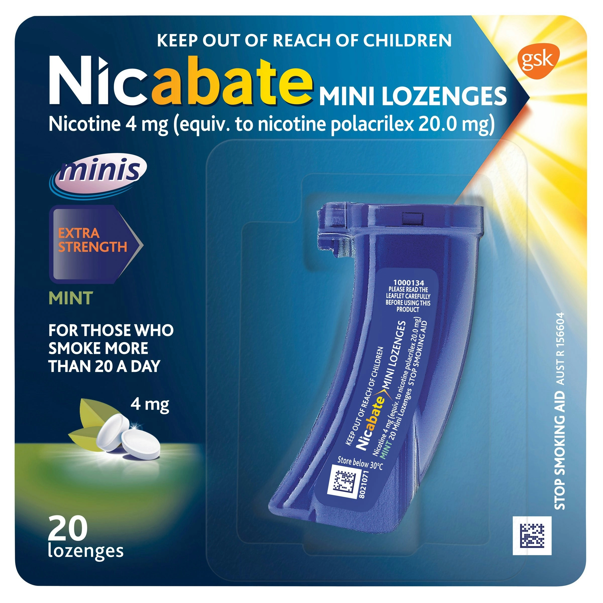 Nicabate Minis Quit Smoking Lozenge 4mg 20 pieces