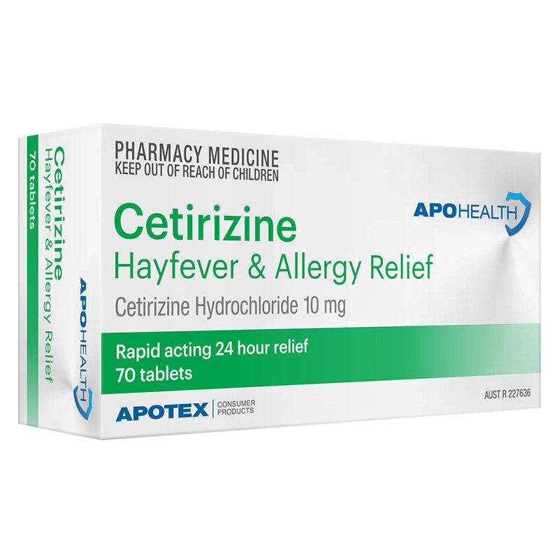 Apohealth Cetirizine Hayfever Allergy 10mg 70 Tablets