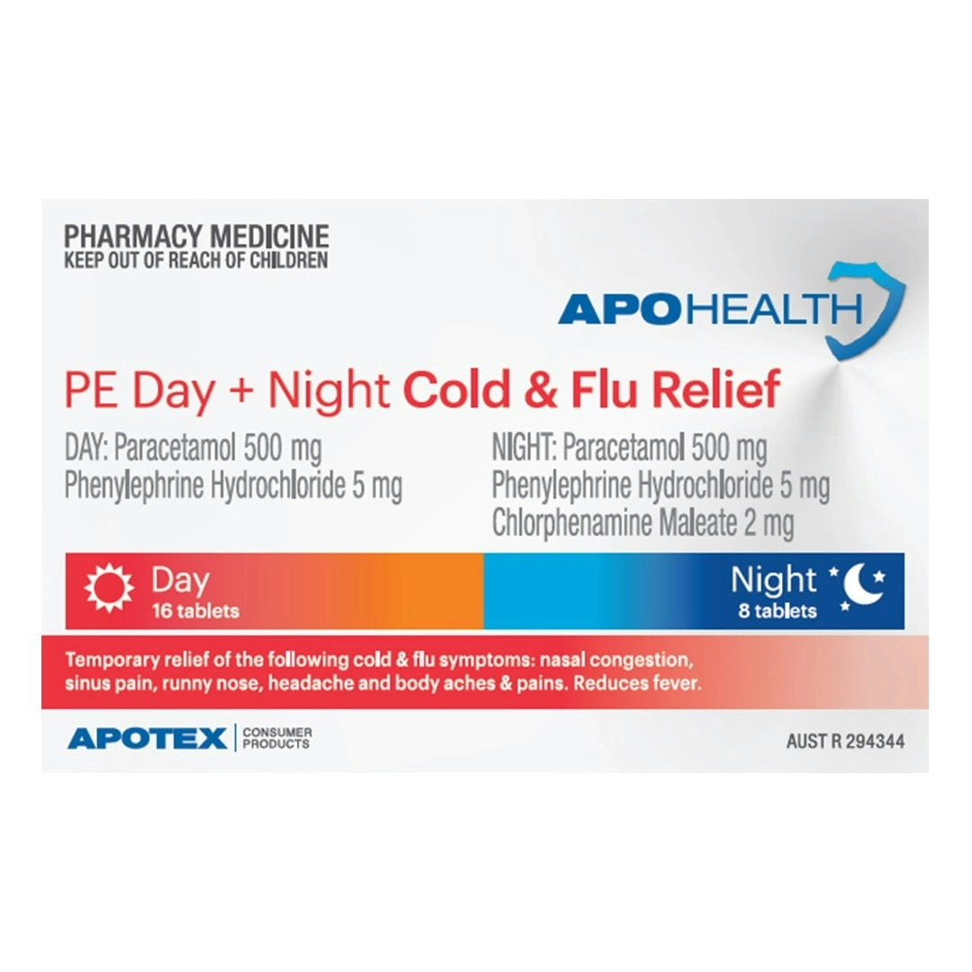 Apohealth PE Day + Night Cold & Flu Relief 24 Tablets