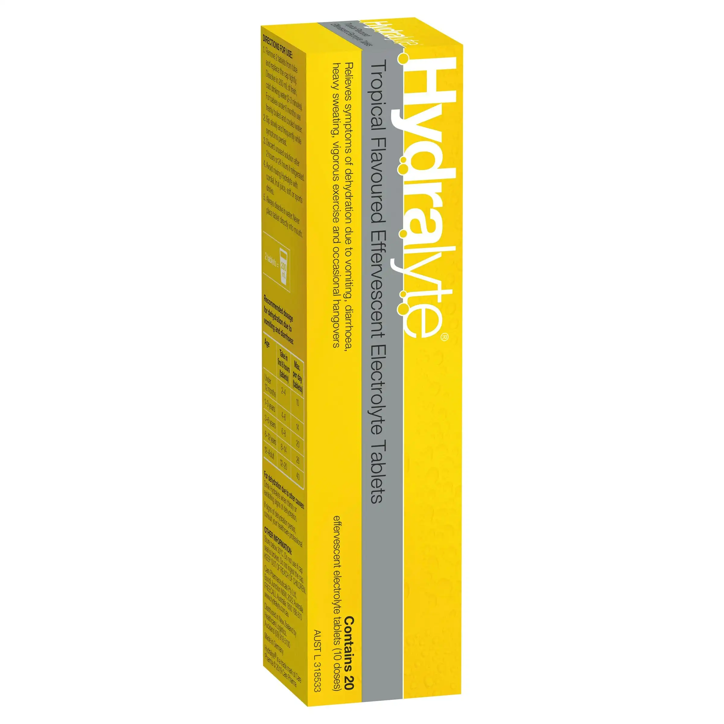 Hydralyte Electrolyte Effervescent Tropical 20 Tablets