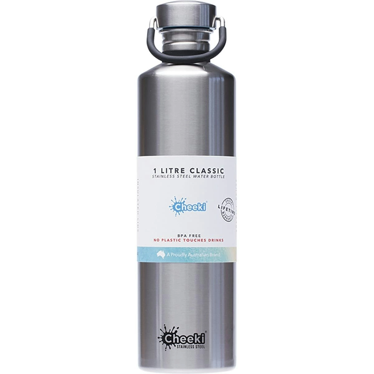 Cheeki Stainless Steel Bottle Silver 1 Litre