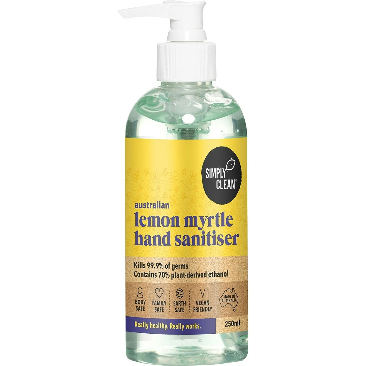 Simply Clean Lemon Myrtle Hand Sanitiser 250ml