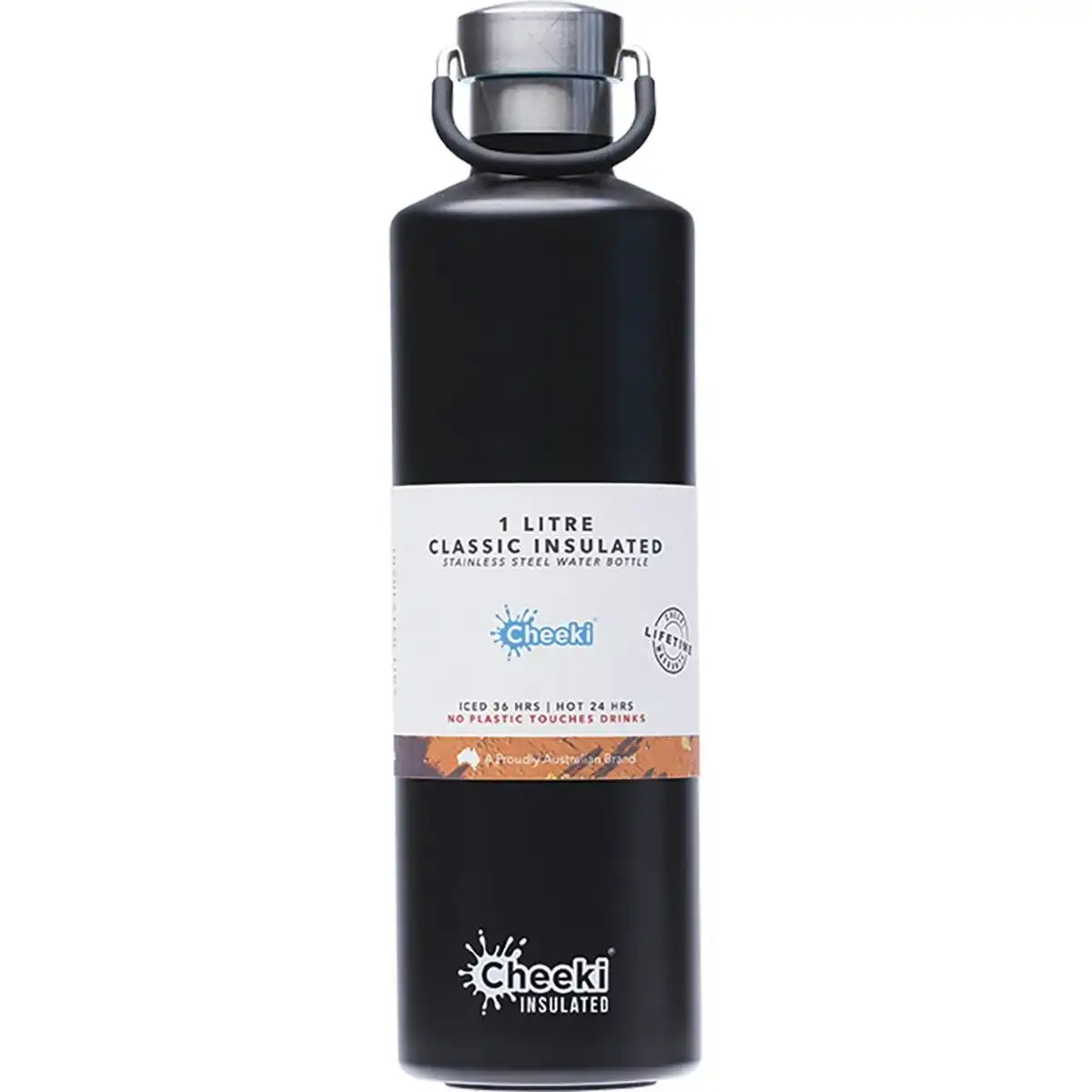 Cheeki Stainless Steel Bottle Insulated - Matte Black 1L