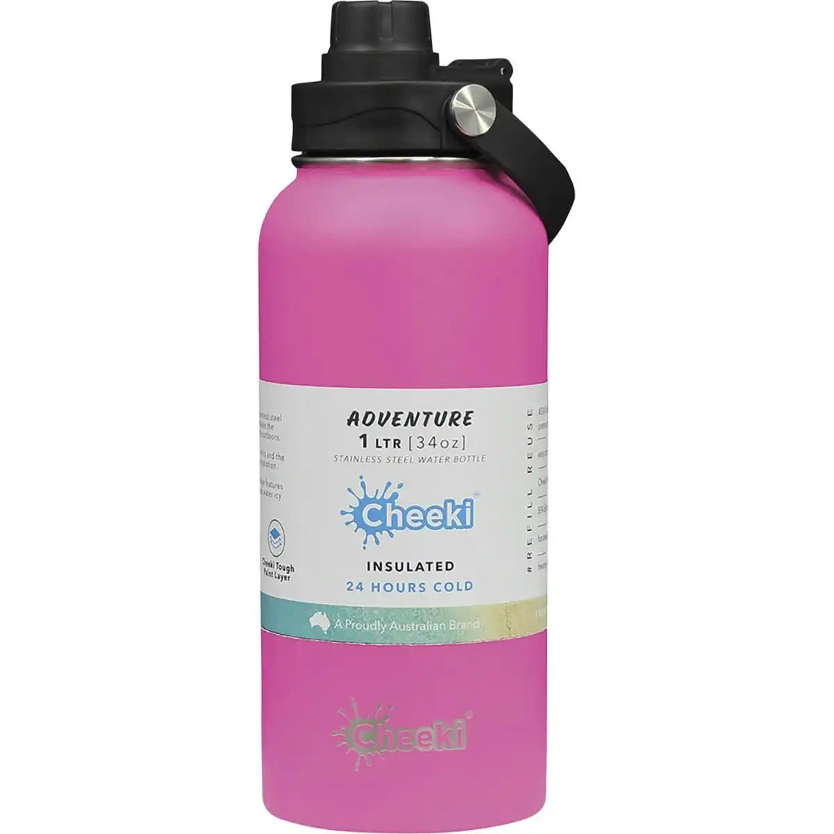 Cheeki Stainless Steel Bottle - Adventure Insulated - Magenta 1L