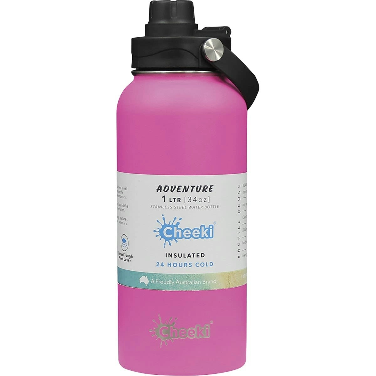 Cheeki Stainless Steel Bottle - Adventure Insulated - Magenta 1 Litre