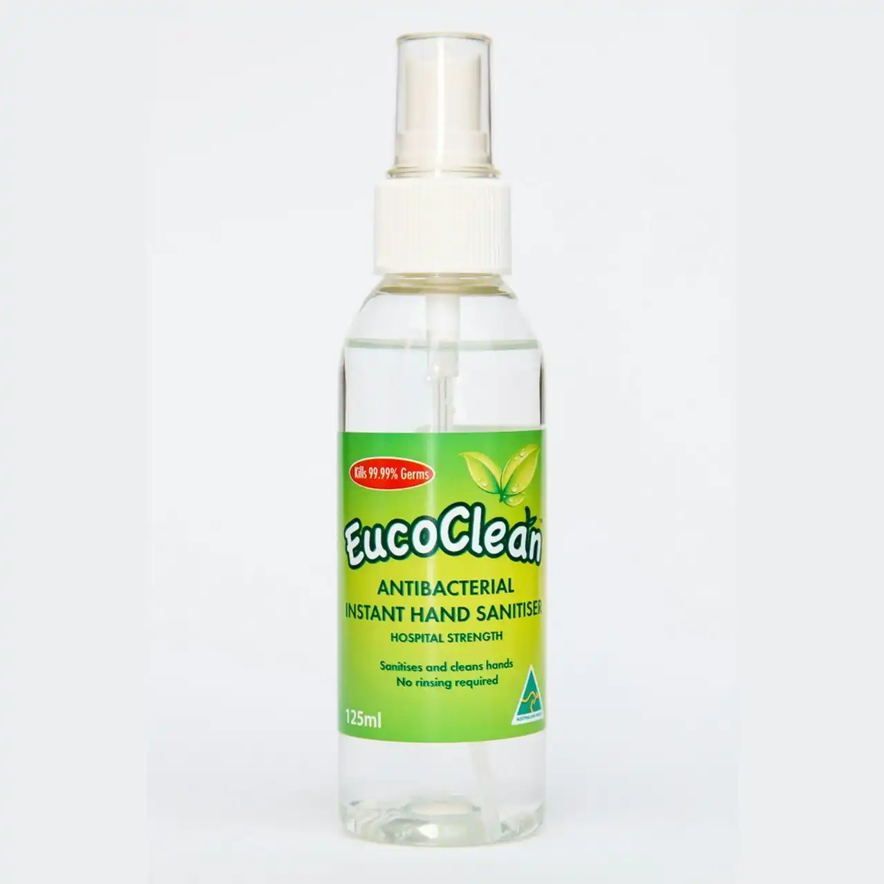 EucoClean Antibacterial Hand Sanitiser Instant - Hospital Strength 125ml