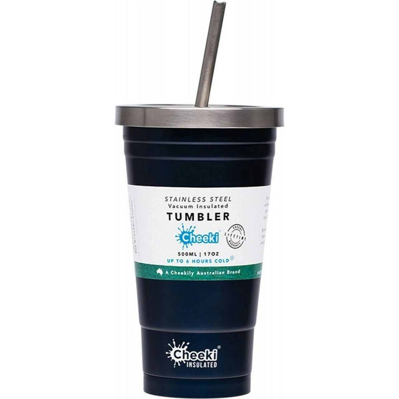 Cheeki Insulated Tumbler Ocean - With S/steel Straw 500ml