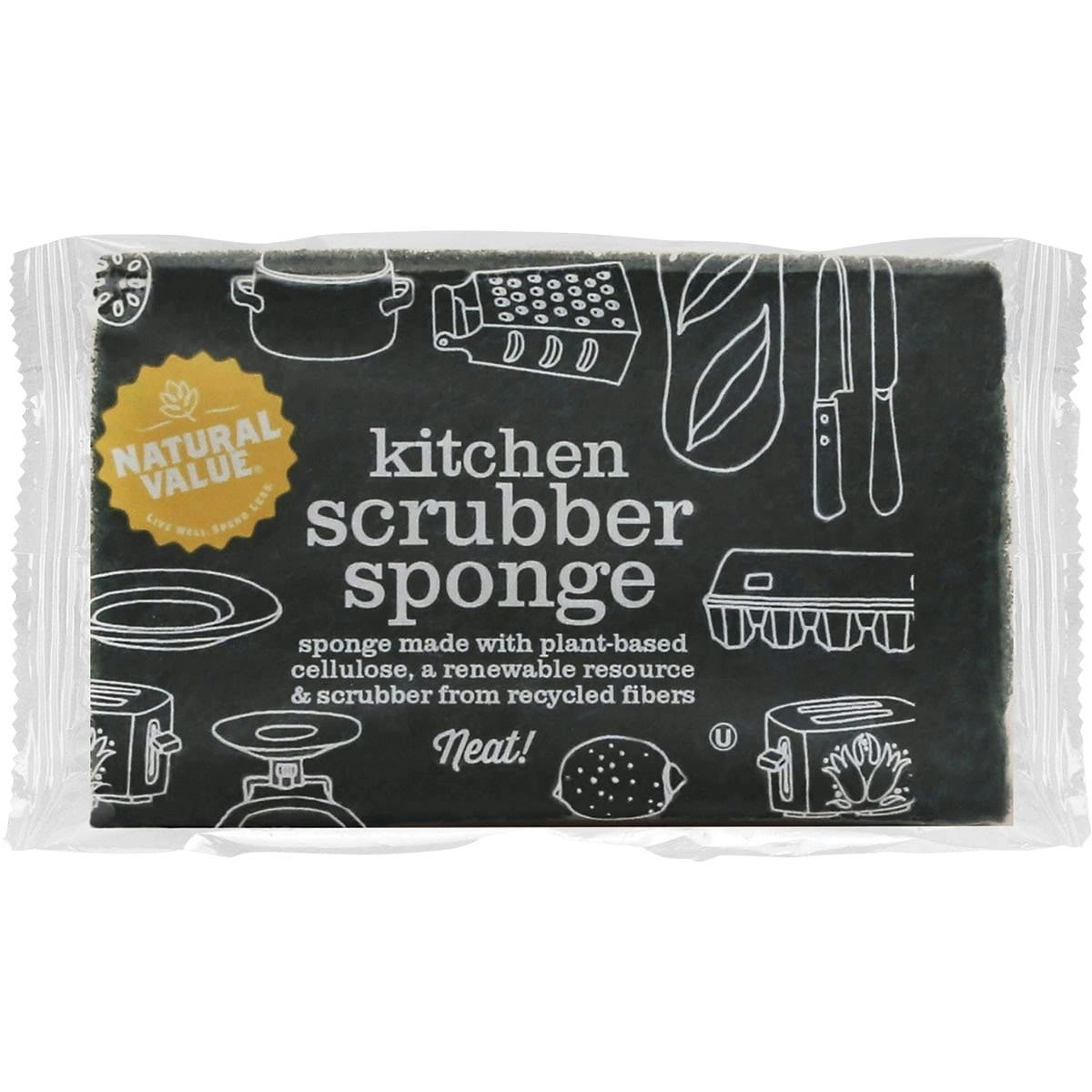 Natural Value Kitchen Scrubber Sponge 1