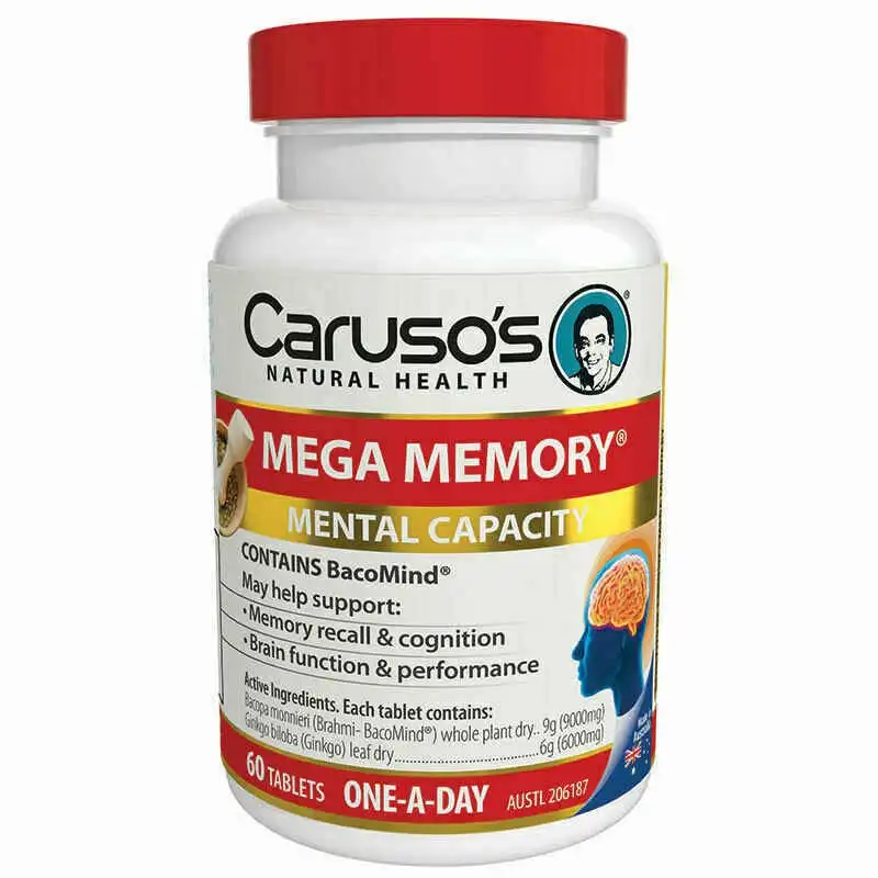 Carusos Natural Health Mega Memory 60 Tablets