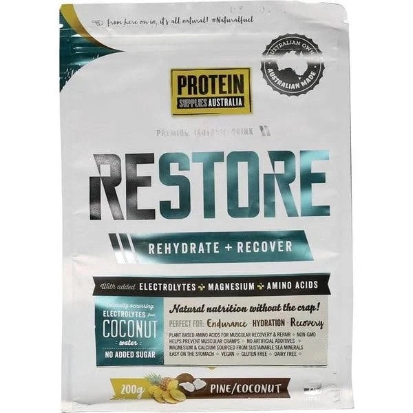 Protein Supplies Australia Restore Hydration Recovery Drink Pine Coconut 200g