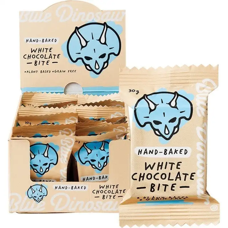 Blue Dinosaur Hand-baked Bite White Chocolate 30g 18 Pack