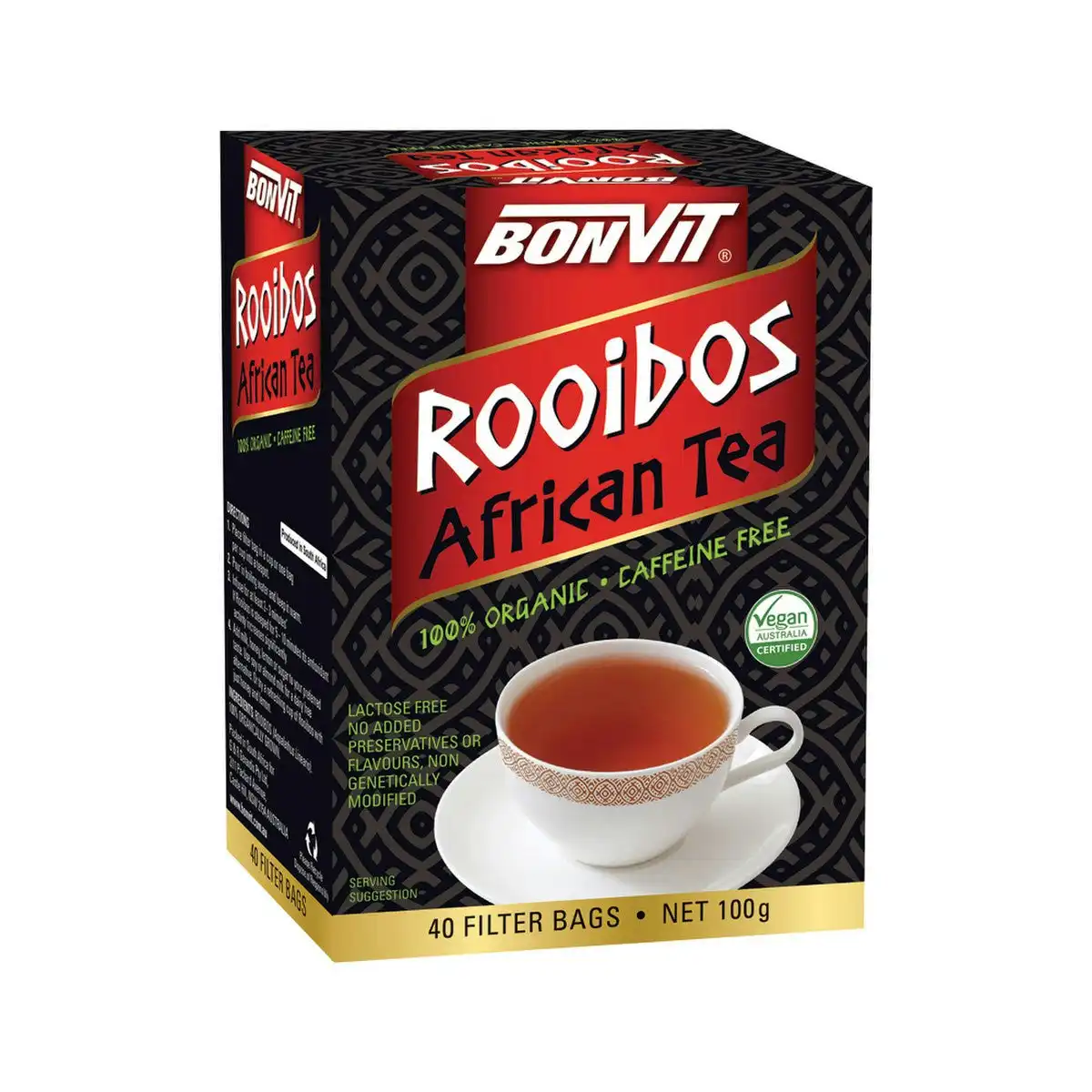 Bonvit Organic Rooibos African Tea X 40 Filter Bags