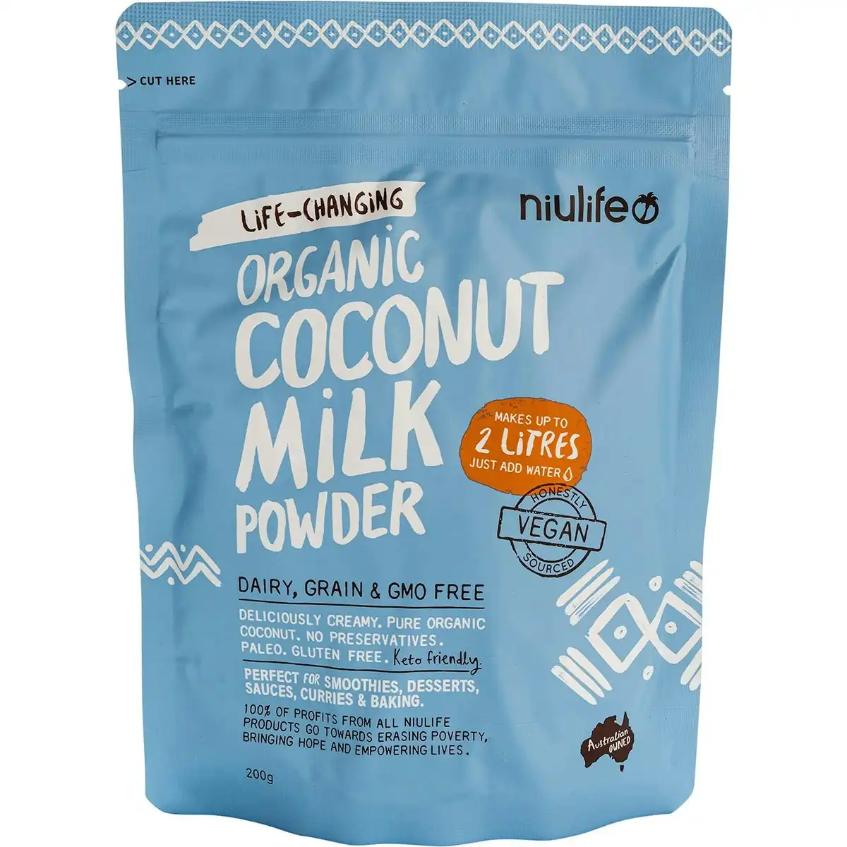 Niulife Coconut Milk Powder Makes Up To 2 Litres 200g