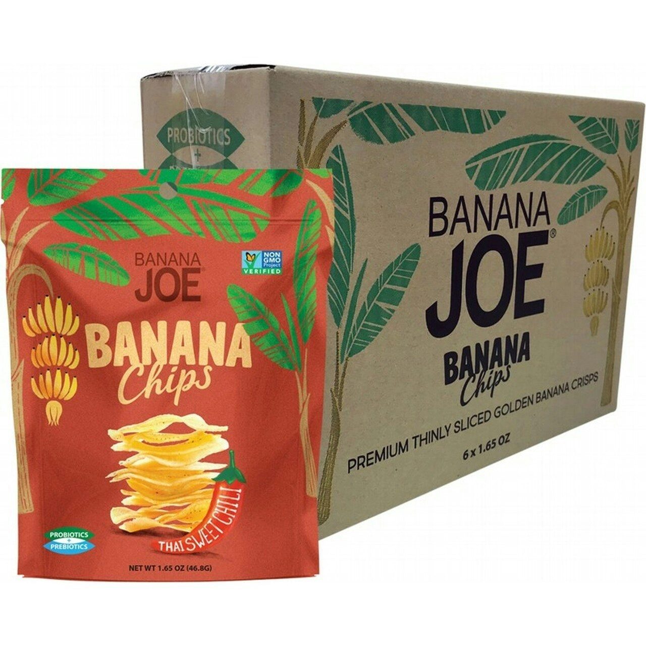 Banana Joe Banana Chips Thai Sweet Chili 46.8g 6 Pack