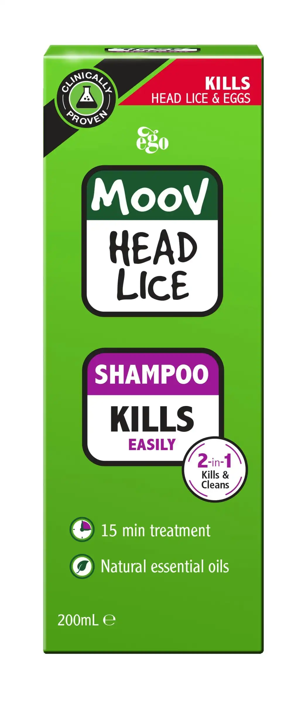 Ego Moov Head Lice Shampoo 200ml - Lice/Nits