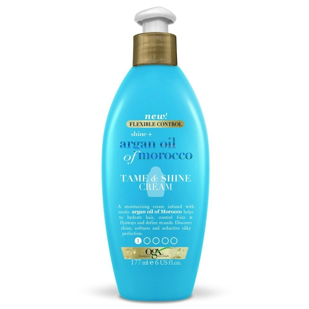 OGX Flexible Control Shine + Hydrate Argan Oil Of Morocco Tame & Shine Cream For Frizzy Hair 177mL