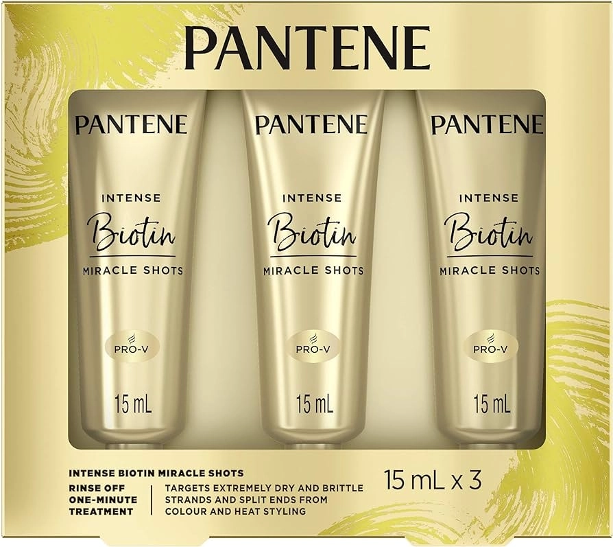 Pantene Intense Miracle Treatment Shots Biotin Nourish 3 Pack 15ml