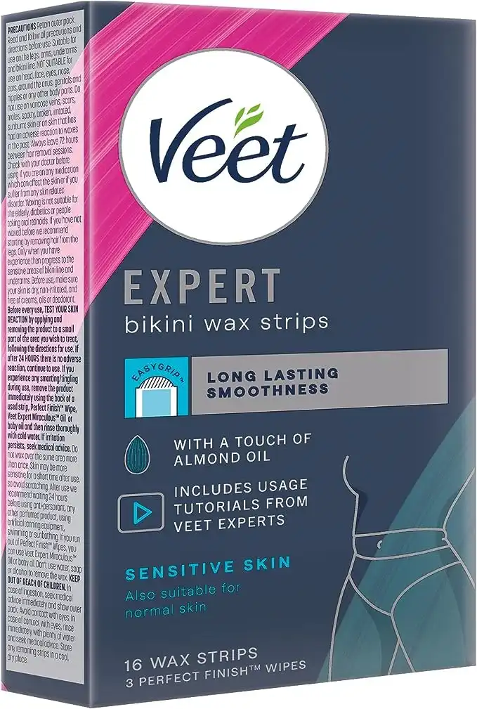 Veet Expert Cold Bikini & Armpits Wax Strips 16 Pack