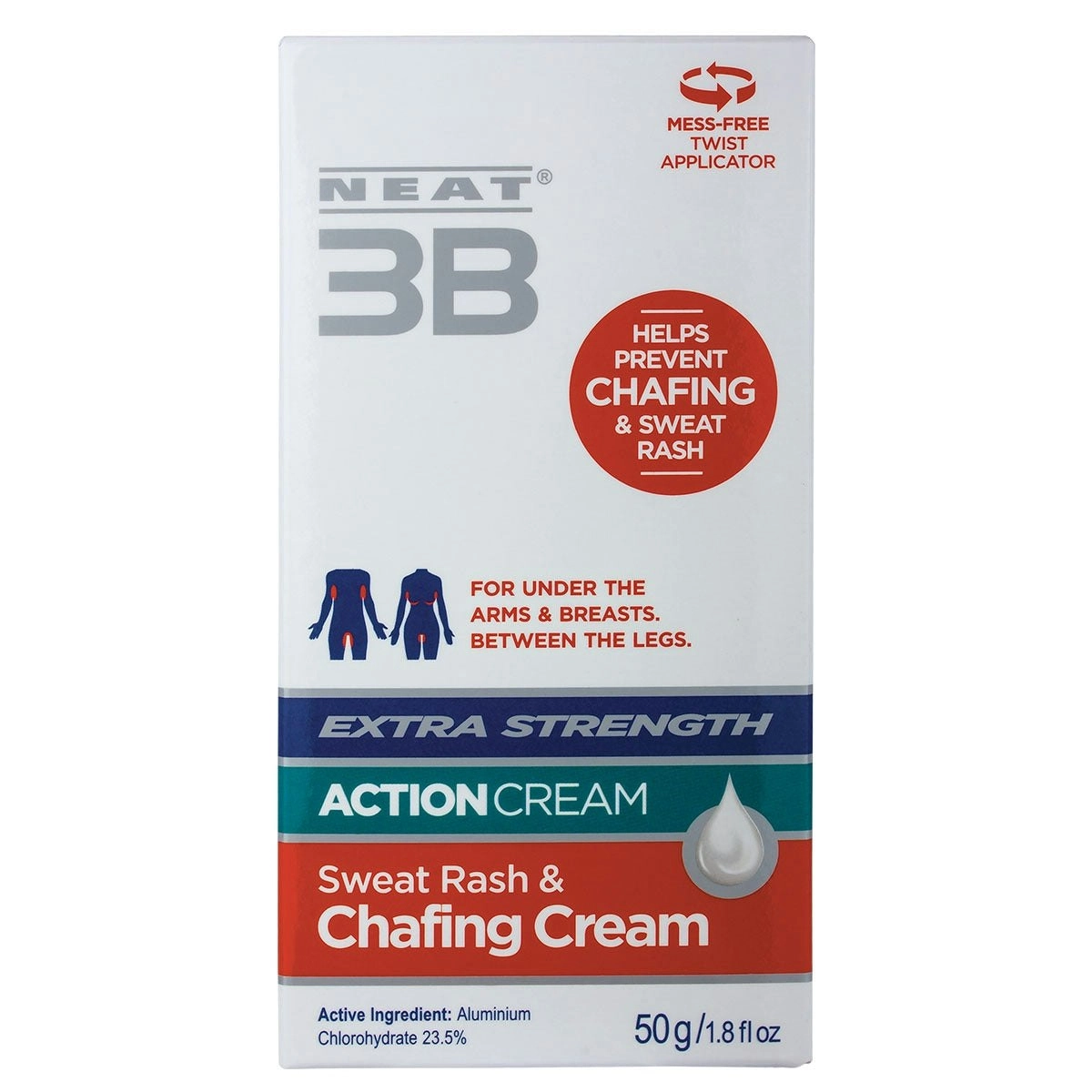 NEAT 3B Action Cream Extra Strength Chaffing & Sweat Rash 50g