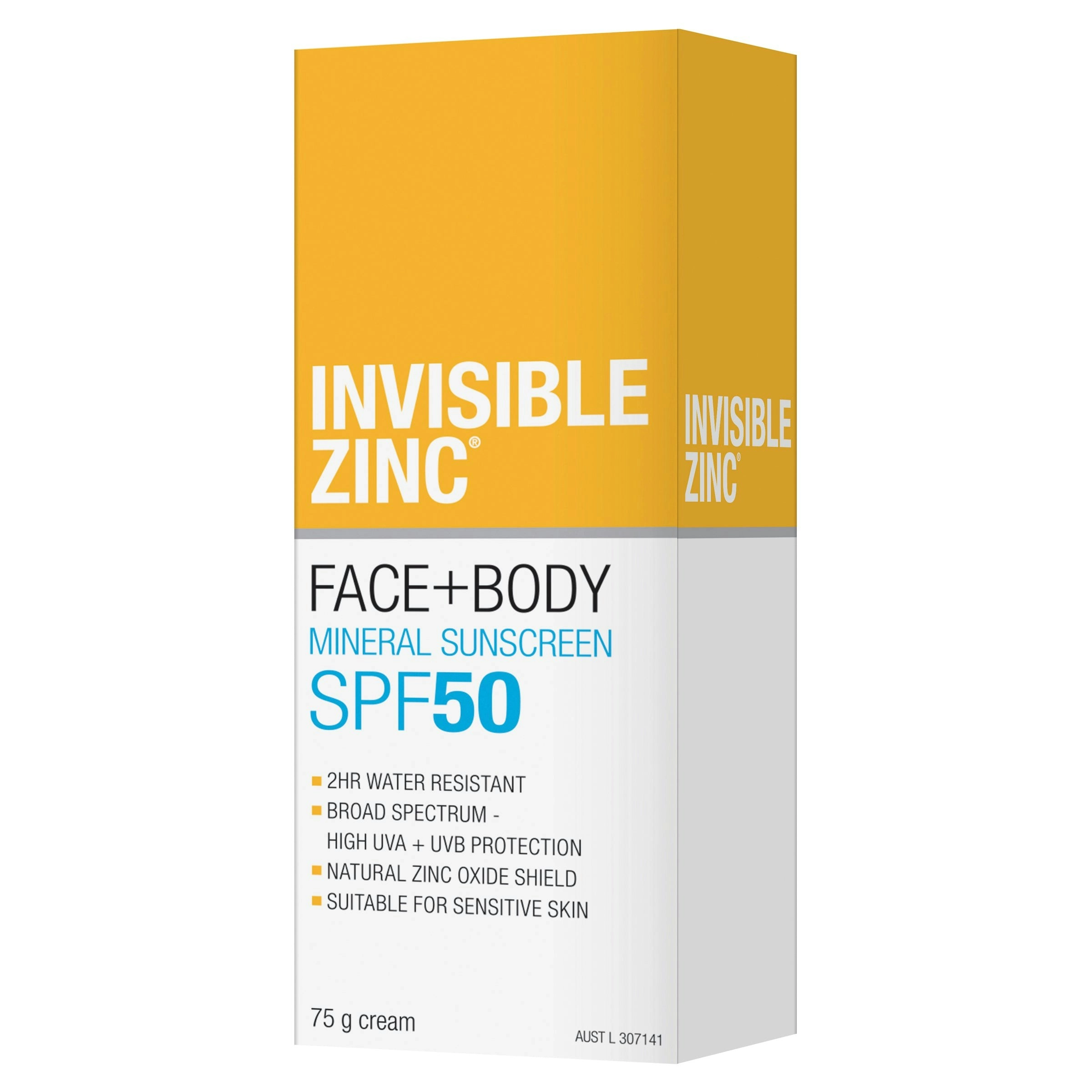 Invisible Zinc Face and Body  SPF 50+ 75g