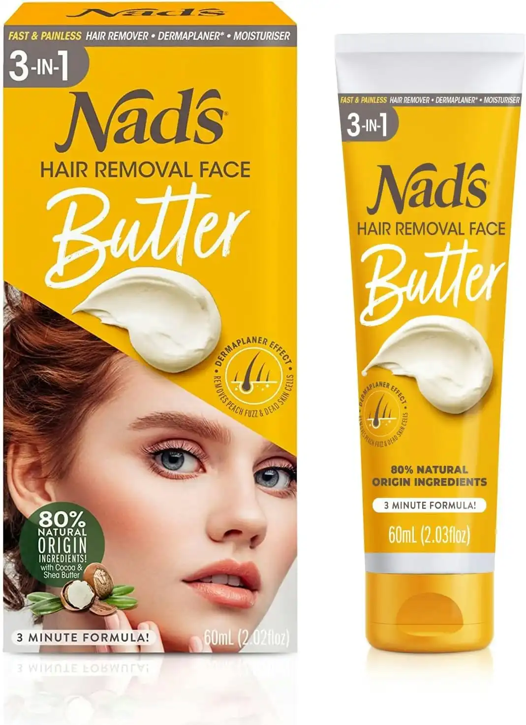 Nad's 3-in-1 Hair Removal Face Butter 60ml