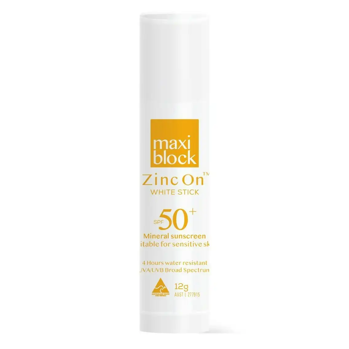 Maxiblock Zinc On Spf50+ Stick White 12g