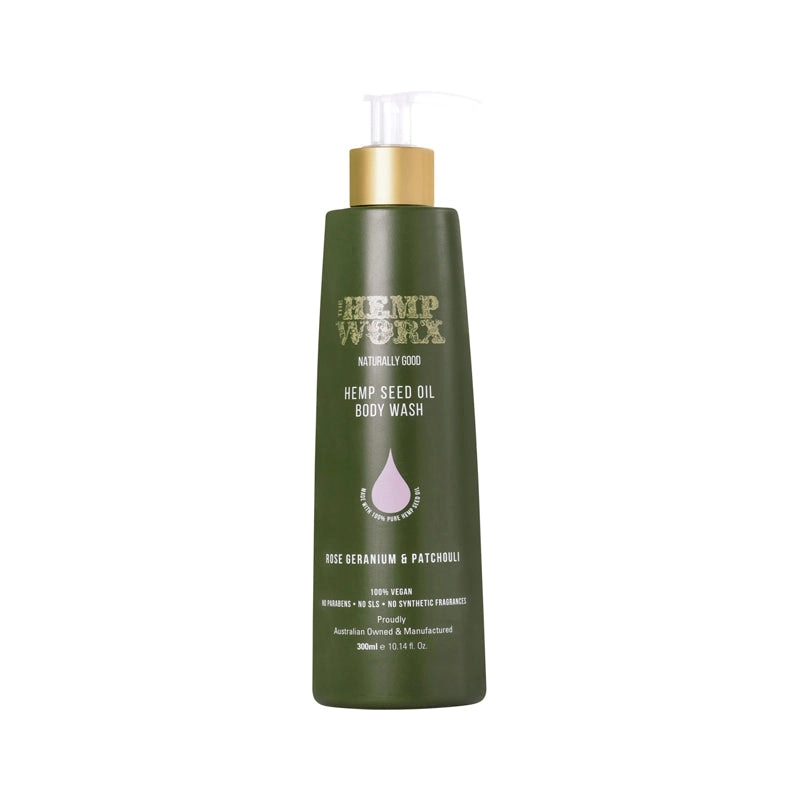 The Hemp Worx Rose Geranium & Patchouli Body Wash 300ml