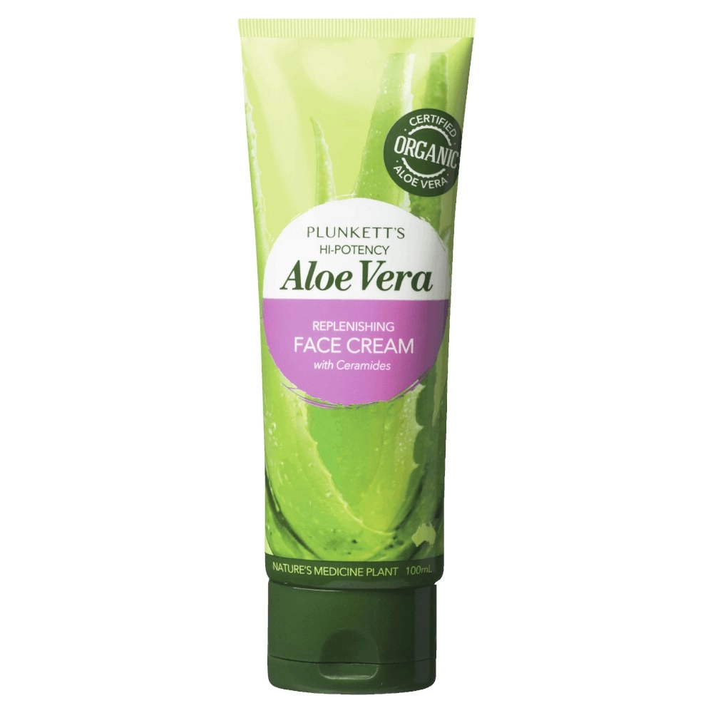 Plunkett's Hi-Potency Aloe Vera Replenishing Face Cream with Ceramides 100mL