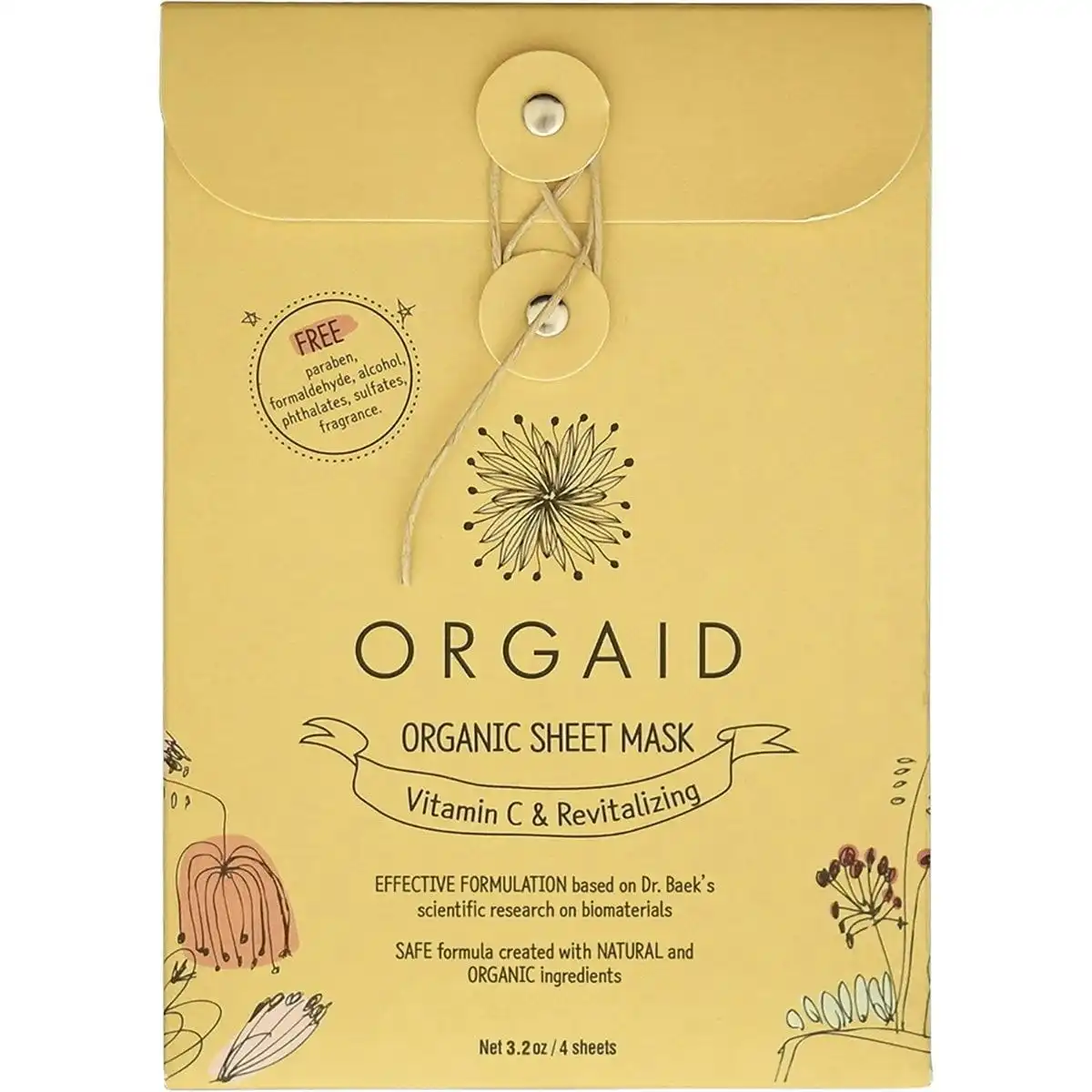 Orgaid Organic Sheet Mask Vitamin C & Revitalizing 4x24ml