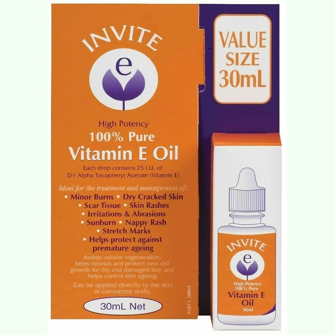 Invite E Vitamin E Pure Oil 30ml