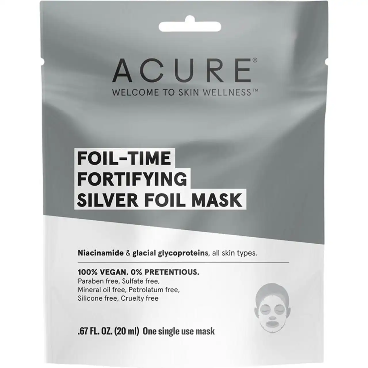 Acure Foil-Time Fortifying Silver Foil Mask 20ml