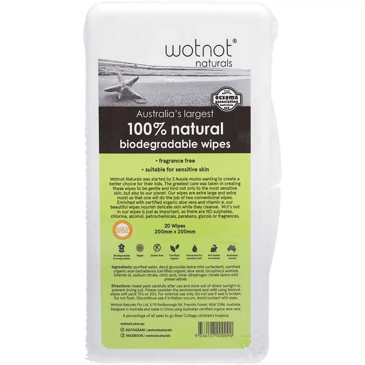 Wotnot Baby Wipes With Case 100% Biodegradable 20