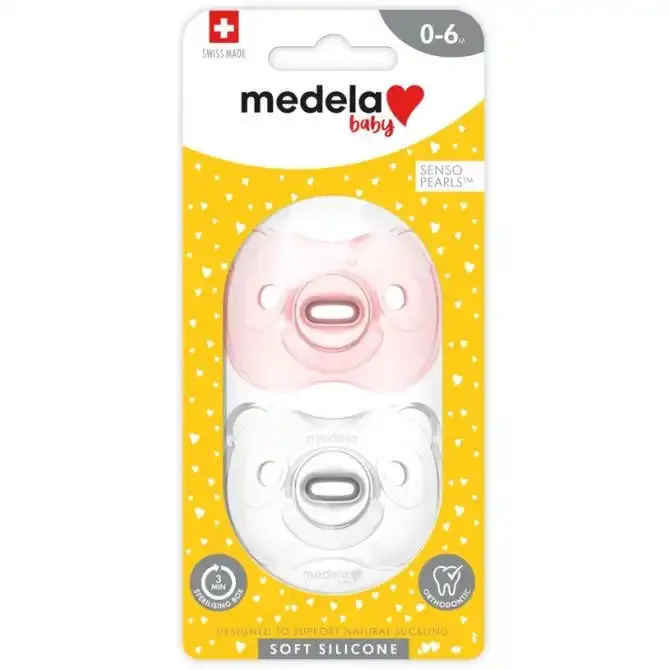 Medela Soft Silicone Duo Girl Pink Soothers 0-6 Months