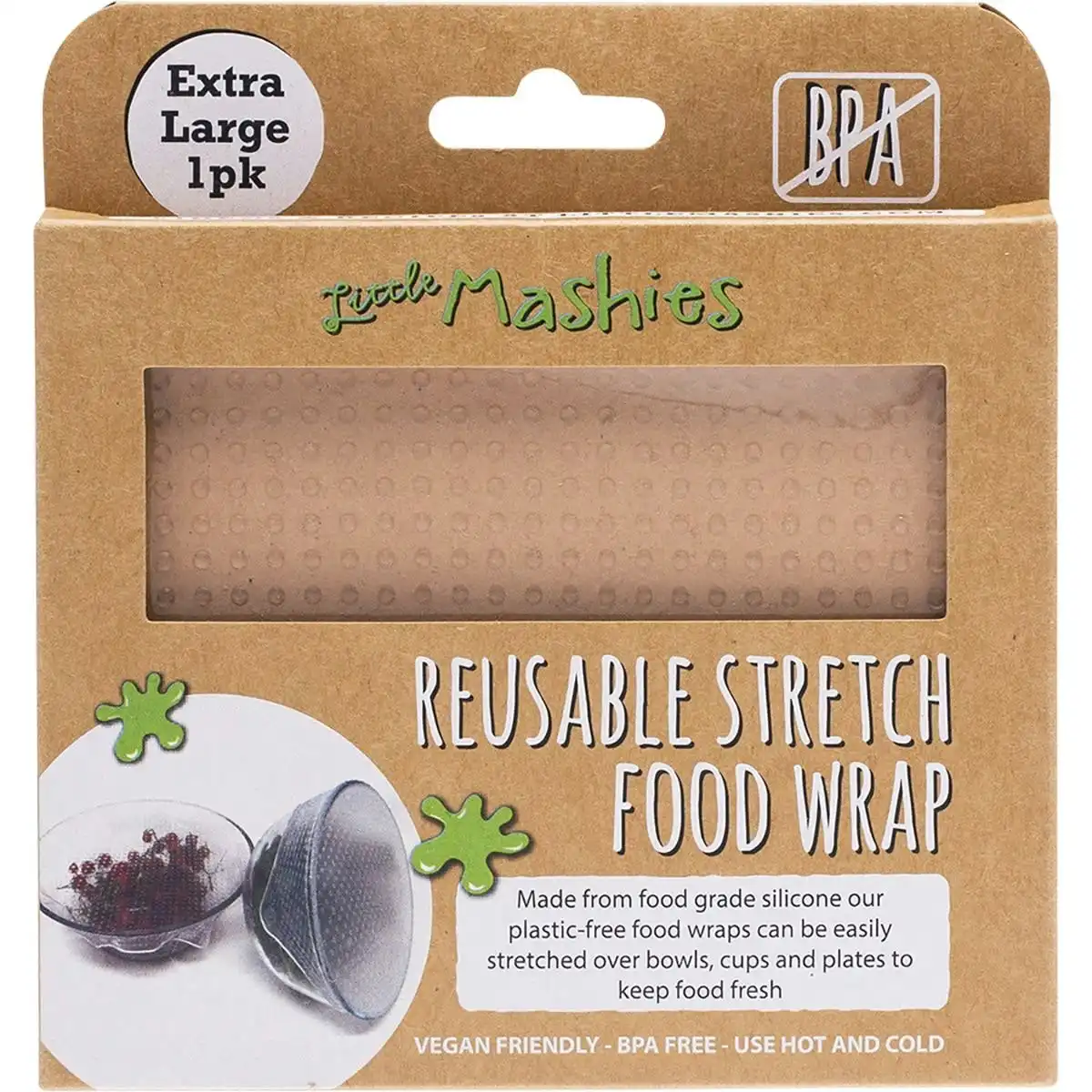 Little Mashies Reusable Stretch Silicone Food Wrap Extra Large 30cm X 30cm 1