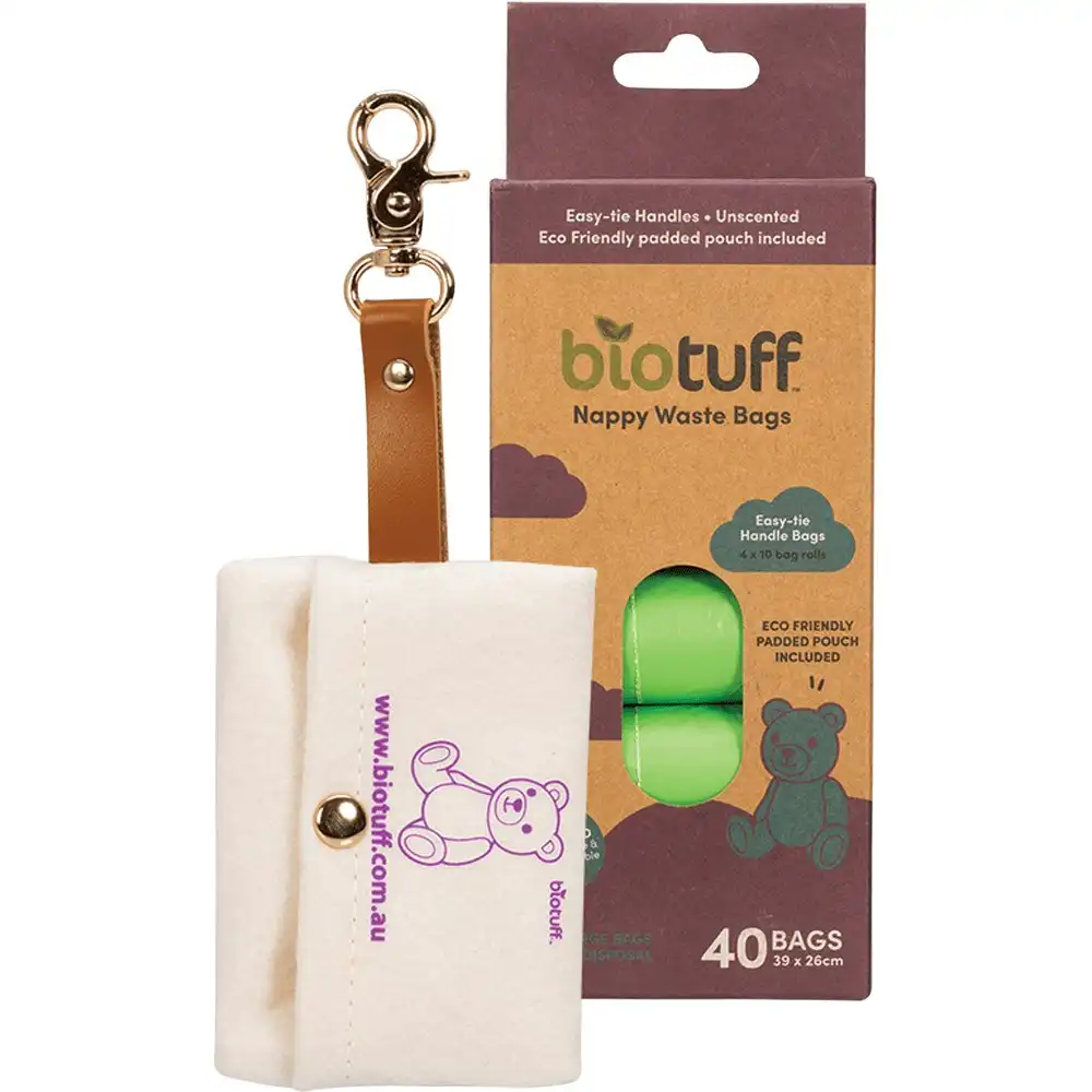 Biotuff Nappy Waste Bags & Dispenser 4 X 10 Bag Rolls 40