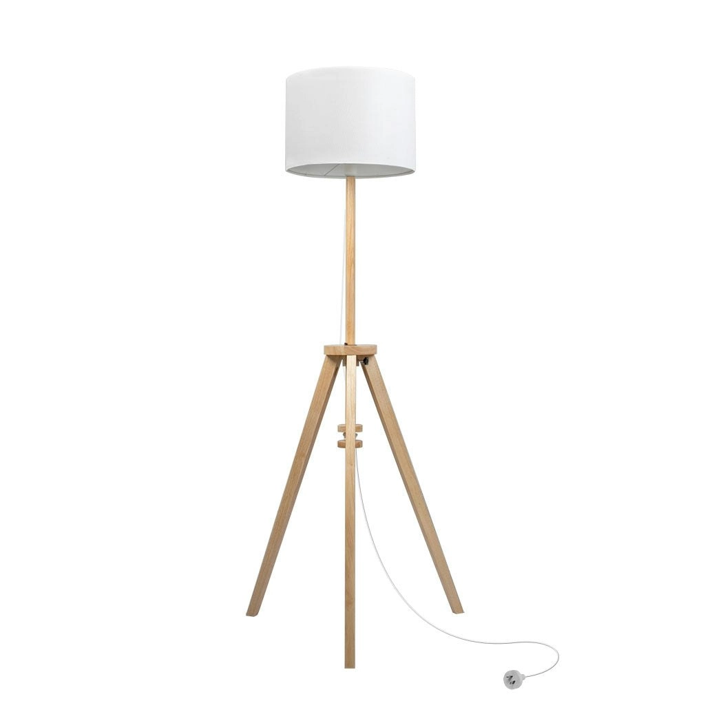 Emitto Tripod Floor Lamp Wooden Modern Reading Light Adjustable Night Home Decor