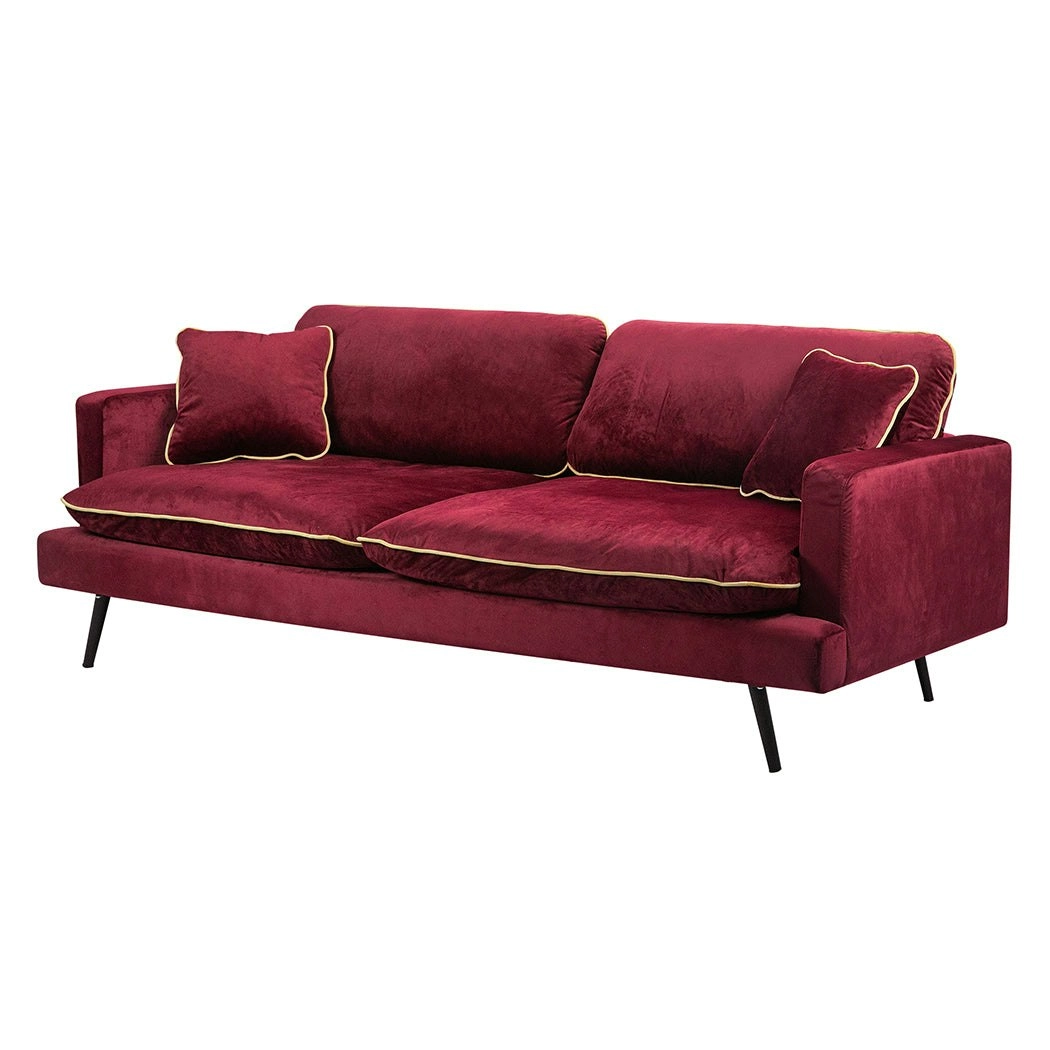 Levede 3 Seater Sofa Chair Italian Velvet Couch Lounge Armchair Recliner 210cm