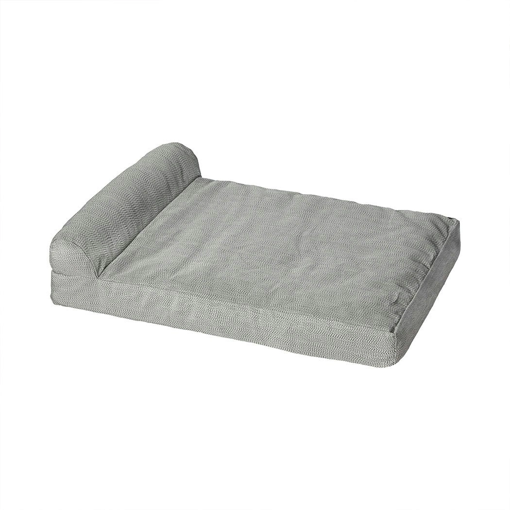 Pawz Pet Bed Chew Proof Memory Foam Orthopedic Waterproof Inner Washable Grey M