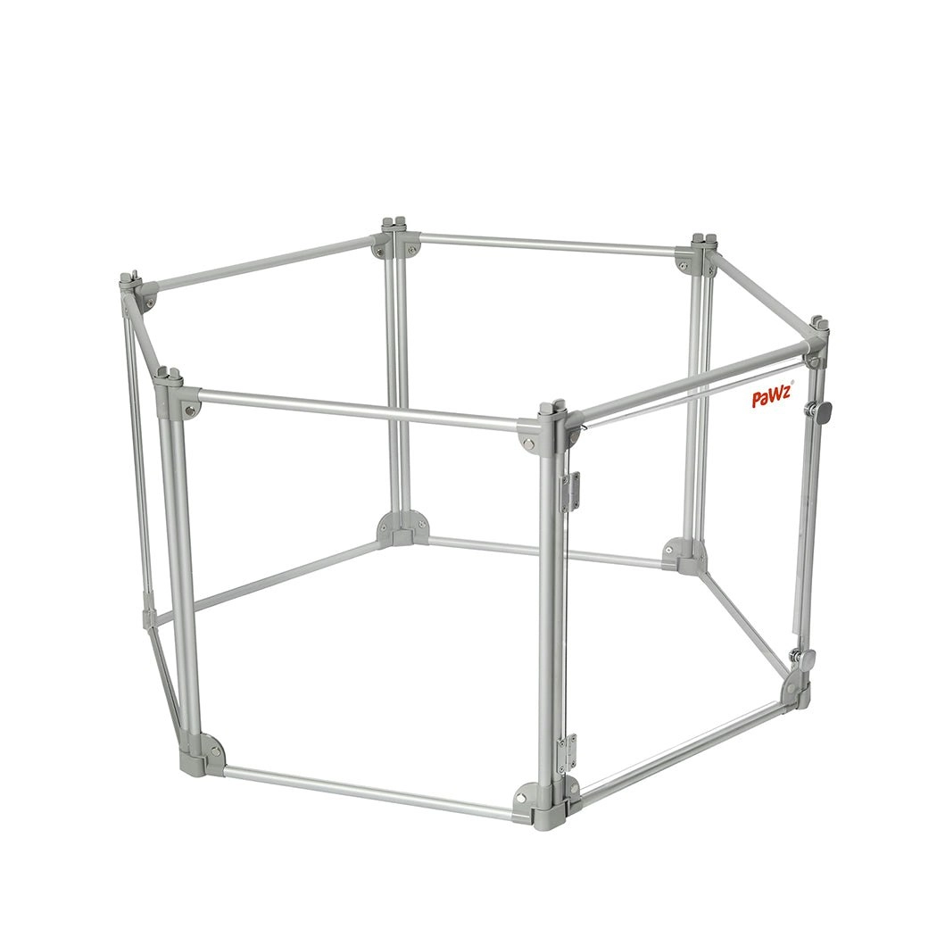 Pawz Pet Playpen Transparent Acrylic Clear Folding Dog Fence Kennel 6 Panel