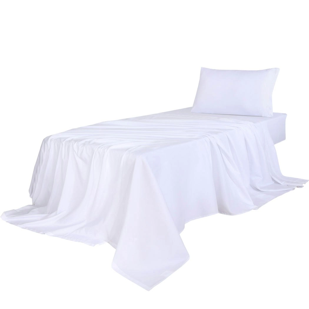 Dreamz Bamboo Sheet Set Fitted Pillowcase Single Size White 3PCS Set