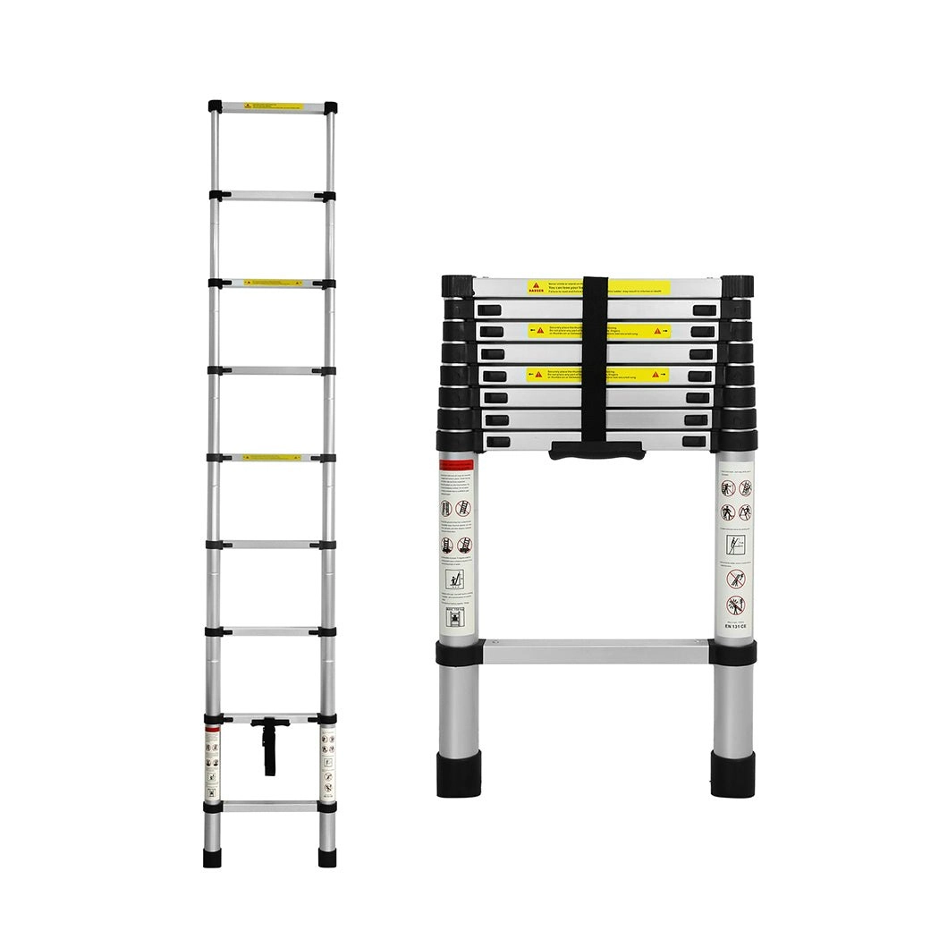 Traderight Multipurpose Ladder Telescopic Aluminium Extension Single-side 2.6M